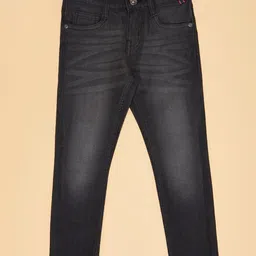 Pantaloons Junior Denim Mild Washed Jeans - Black image 4