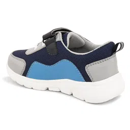Stefens Colour Blocked Velcro Closure Sport Shoes - Grey & Black image 4