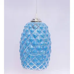 1ST TIME Blue & White Textured Bell Shaped Hanging Ceiling Lamp-picture-39