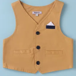 ToffyHouse Cotton Knit Half Sleeves Airplane Printed 3 Piece Party Suit With Bow - Mustard White & Navy Blue image 3