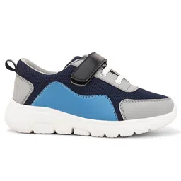 Stefens Colour Blocked Velcro Closure Sport Shoes - Grey & Black image 5