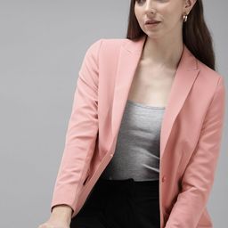 Van Heusen Woman Solid Single Breasted Regular Fit Bazers-picture-46