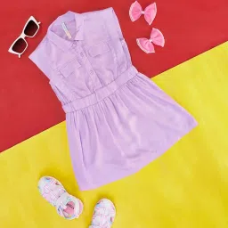 Pantaloons Junior Lilac Cotton Regular Fit Frock Dress image 1