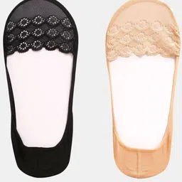 N2S NEXT2SKIN Women Pack Of 2 Floral Cotton Breathable Shoe-Liner Socks image 1