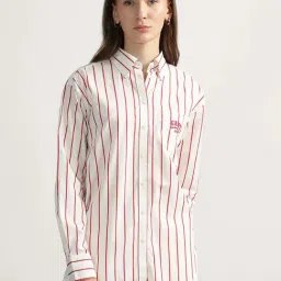 Gant Red Cotton Striped Shirt-image-50