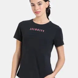 Zelocity by Zivame Black Logo Print T-Shirt-picture-22