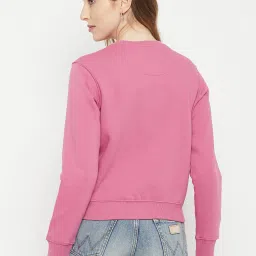 MADAME Pink Fleece Graphic Print Sweatshirt image 2