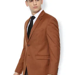 Van Heusen Brown  Slim Fit Self Pattern Blazer image 3