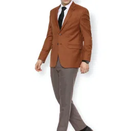 Van Heusen Brown  Slim Fit Self Pattern Blazer image 5