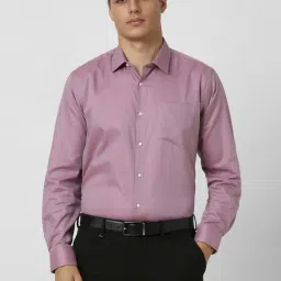 Van Heusen Purple Cotton Regular fit Textured Shirt-picture-17