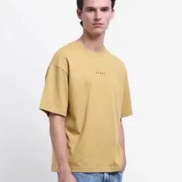 Rare Rabbit Yellow Cotton Flared Fit Printed T-Shirt image 3