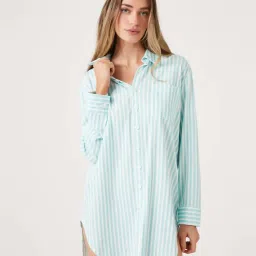Forever 21 Blue Striped Shirt image 1