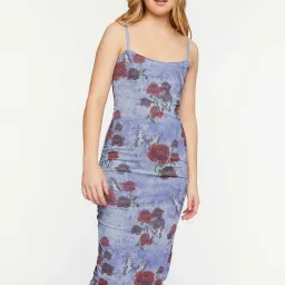 Forever 21 Blue Bodycone Floral Print Dress image 1