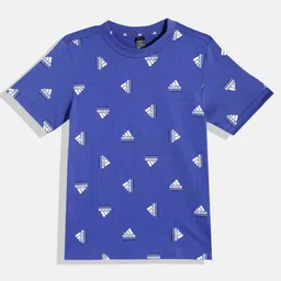 ADIDAS Kids Brand Logo Printed Pure Cotton LK BLUV CO T-shirt-picture-20