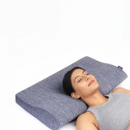 FRIDO Blue Memory Foam Filled Faux Velvet Breathable Sleep Pillow-picture-42