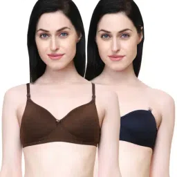 Lady Lyka Multicolor Non Wired Padded T-Shirt Bra (Pack Of 2)-picture-30