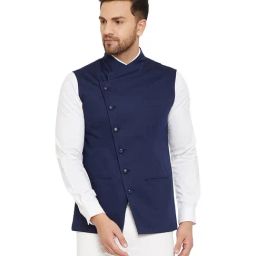 Hypernation Navy Regular Fit Waistcoat-picture-20