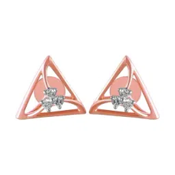 P.C. Chandra Jewellers 14KT (585) Rose Gold and Diamond Stud Earrings for Women-picture-39