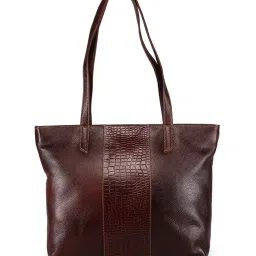 Genwayne Brown Leather Large Tote Bag image 1