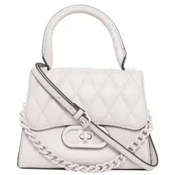 Aldo White Quilted Medium Satchel Handbag-image-41