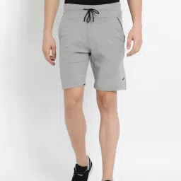 Crocodile Grey Melange Cotton Regular Fit Shorts-picture-32