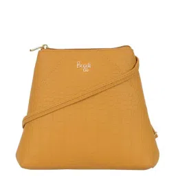 Baggit Mustard Textured Small Convertible Backpack image 1