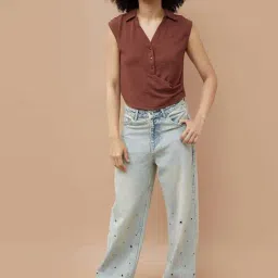 Ginger By Lifestyle Dark Orange Regular Fit Top image 5