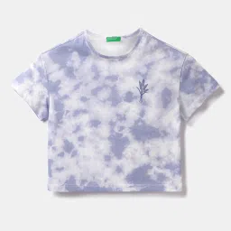 United Colors of Benetton Kids Light Purple Printed T-Shirt image 1