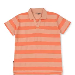 Gini & Jony Kids Coral Striped Polo T-Shirt image 1