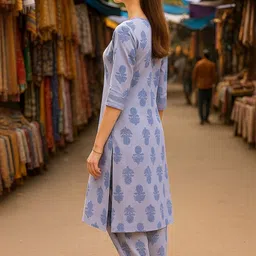 JANOI Women Floral Printed Regular Kurta with Patiala image 4