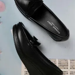 Ronnie Grey Women's Black Wedge Loafers-picture-21