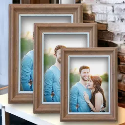 Art Street Brown Engineered Wood Table Top Photo Frames - Set of 3 image 1