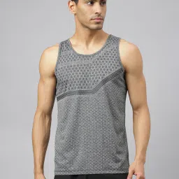 ALCIS Dark Grey Melange Anti-Static Slim Fit Distance Running Sleeveless T-Shirt image 1