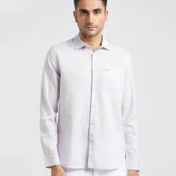 The Bear House Purple Cotton Linen Slim Fit Shirt image 1