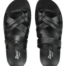 Paragon Men's Z Black Cross Strap Sandals image 5