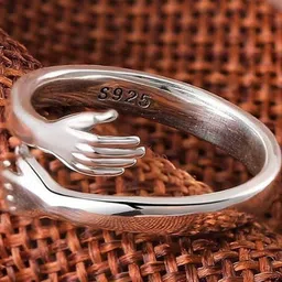 J.S ENTERPRISES Unisex Silver-Tone Hug Design Finger Ring-picture-39