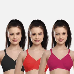 fims FIMS: Fashion is my Style Black & Pink Everyday Bras - Pack Of 3 image 1