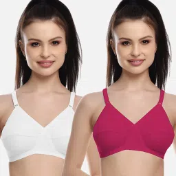 fims FIMS: Fashion is my Style White & Pink Everyday Bras - Pack Of 2 image 1