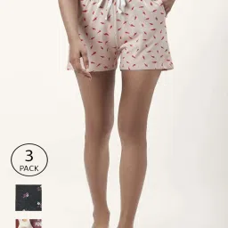 Dreamz by Pantaloons Black Peach Cotton Printed Shorts image 1
