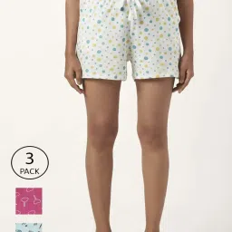 Dreamz by Pantaloons Pink Green Cotton Printed Shorts image 1