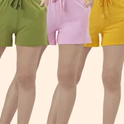 Dreamz by Pantaloons Green Pink Cotton Shorts image 1