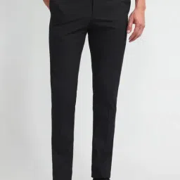 Arrow Black Relaxed fit Self Trousers image 3