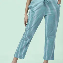 Dreamz by Pantaloons Green Cotton Striped Pyjamas image 1