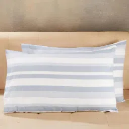 Fabindia Blue Nivan Woven Cotton Pillow Cover-image-3