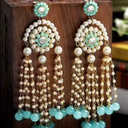 Karatcart Gold-Tone Plated Blue Earrings for Women-image-92