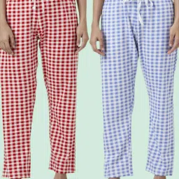 Dreamz by Pantaloons Red Blue Cotton Printed Pyjamas image 1