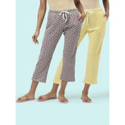 Dreamz by Pantaloons Grey Yellow Cotton Printed Pyjamas image 1