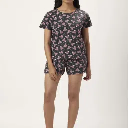 Dreamz by Pantaloons Grey Cotton Printed Top Shorts Set image 1