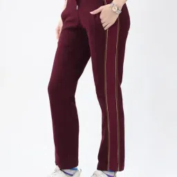 Monte Carlo Maroon Solid Trousers image 4