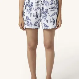 Dreamz by Pantaloons White Cotton Floral Print Shorts image 1